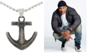 LEGACY for MEN by Simone I. Smith Anchor 24" Pendant Necklace in Stainless Steel & Black Ion-Plate